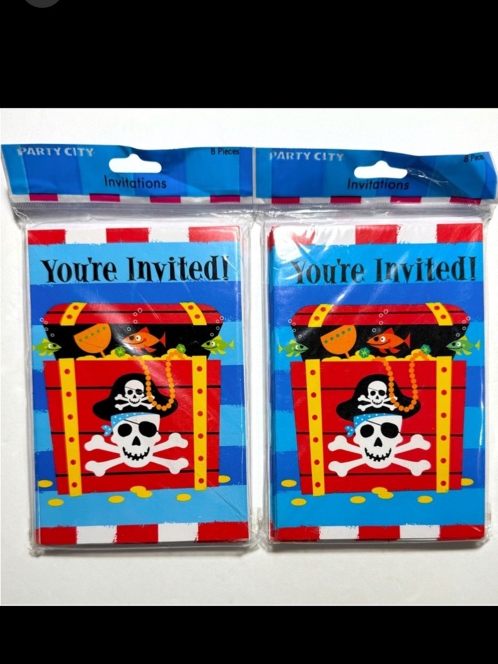 Party City 16 Pirate Birthday Party Invitations 16 Envelopes Treasure Chest